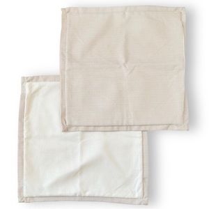 IVORY BEIGE 20x20 LINEN Decorative Accent Pillow Cover 2 Pc Set Modern Farmhouse